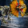 Non-Toxic 1277Pcs Mechanical Dinosaur Blocks Dual Crested Dilophosaurus Light Up Moving Model Jurassic Decor Creative Gift Set