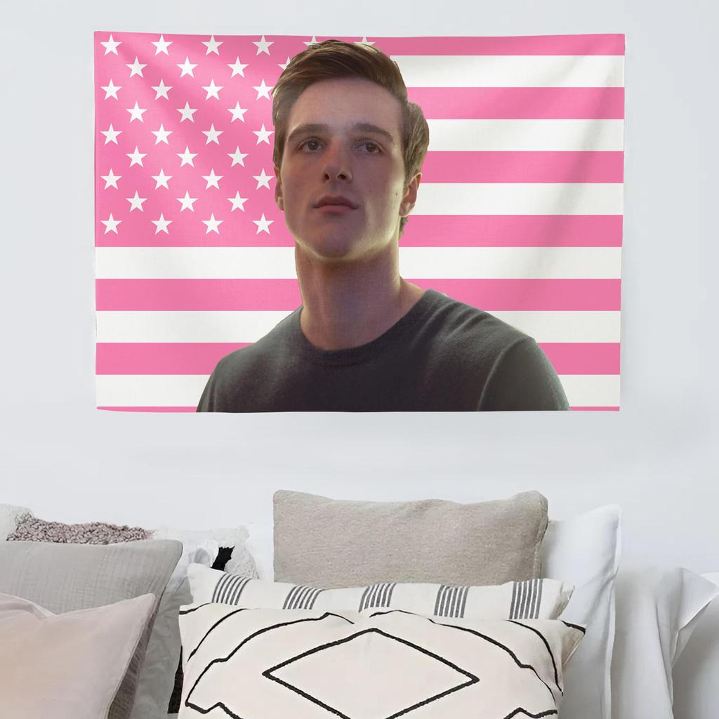 Jacob Elordi Rosa USA Flagge Wandteppich 2026 Promi Wandbehang Schauspieler Fan Geschenk Schlafzimmer Wohnheim Dekoration Flachdruck