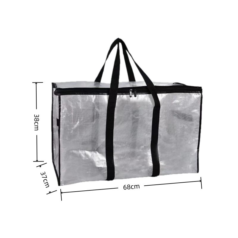 Large Clear Clothes Storage Bag Waterproof Quilt Organizer Reinforced Handles Dual Zipper Dustproof Foldable Wardrobe Sort Box