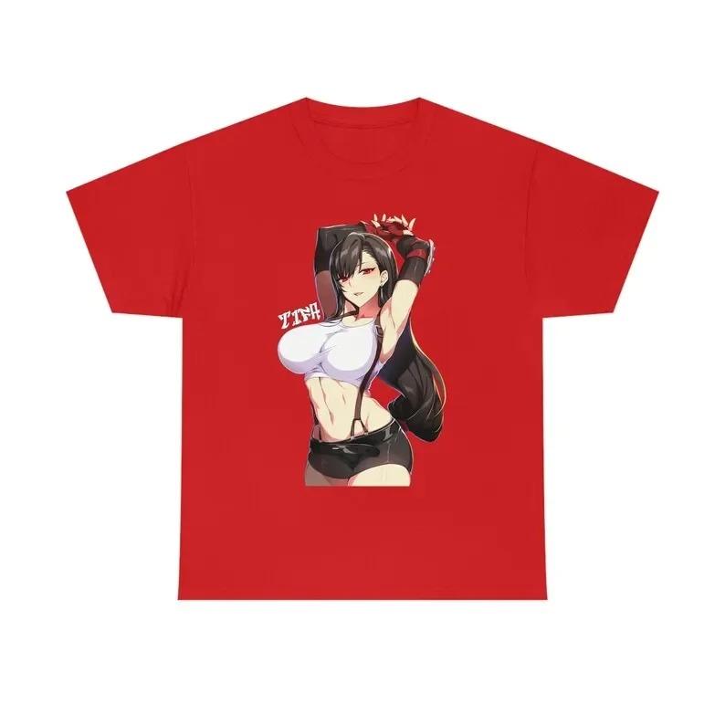 

Final Fantasy VII Tifa Lockhart Anime Graphic T-Shirt Waifu Game Black Unisex Oversized Casual Gaming T-shirt XXXL