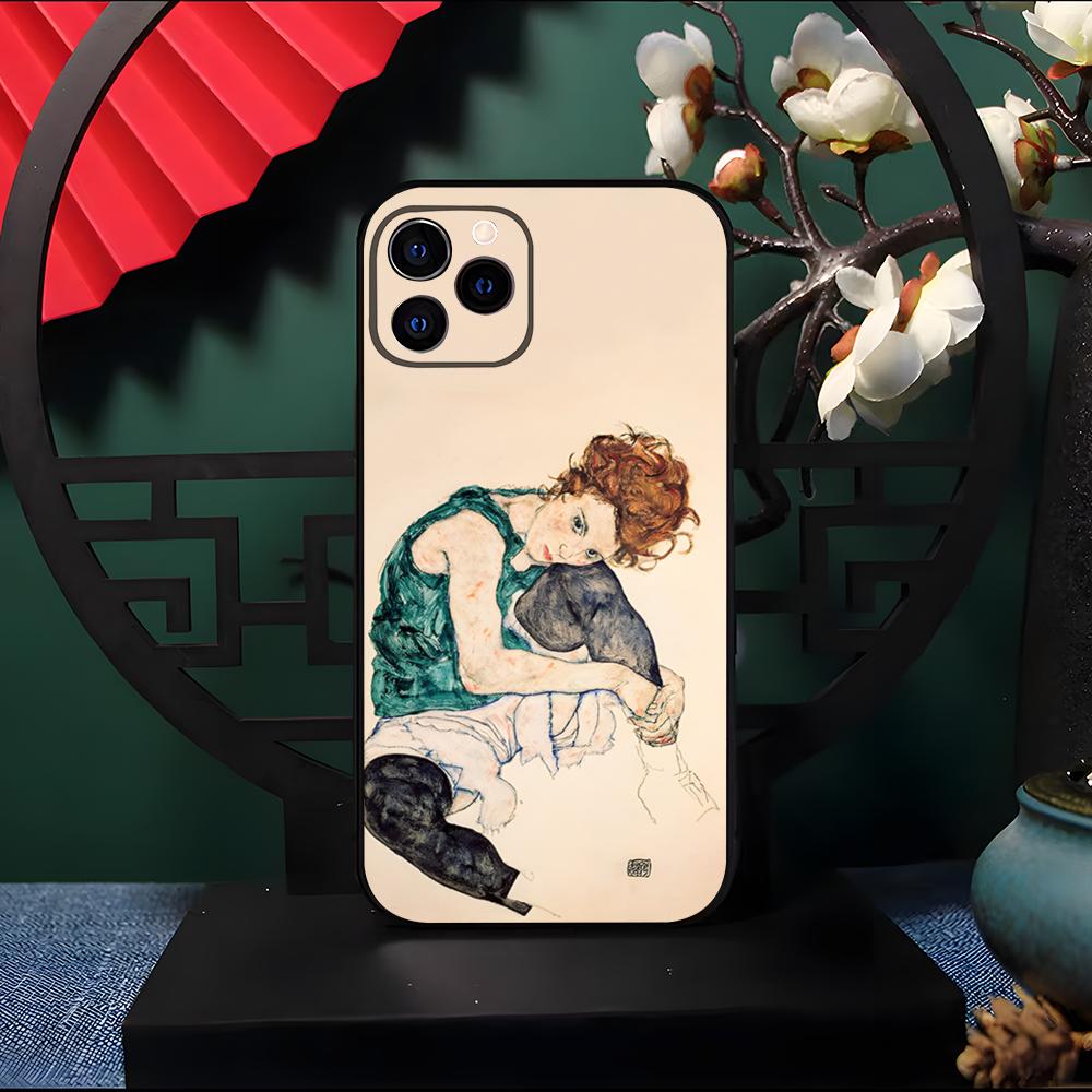 

E-Egon Schiele Art Phone Case For IPhone 17 Pro Max 16 15 14 Pro Max 13 11 X Xs Xr 8 7Plus Silicone Cover iPhone 12