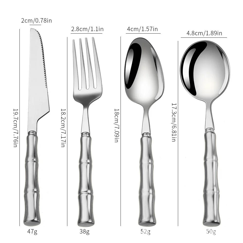 

304 stainless steel fork spoon cutlery set with wooden handles mirror polished utensils for parties picnics and dining срібний
