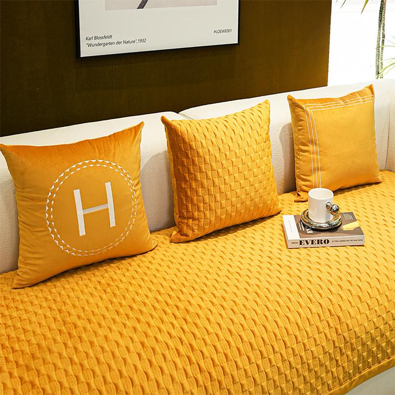 Sofa Cushion Winter Plush Thickened Seat Cushion Modern Light Luxury High-End Four-Season Leather Sofa Cover Cover Cloth Towel