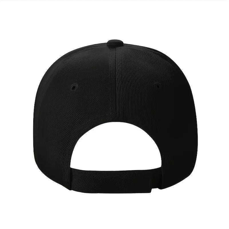 Black Baseball Cap with Medical Caduceus Design - Lightweight 100% Polyester, Adjustable Fit for Sports & Outdoor Activities