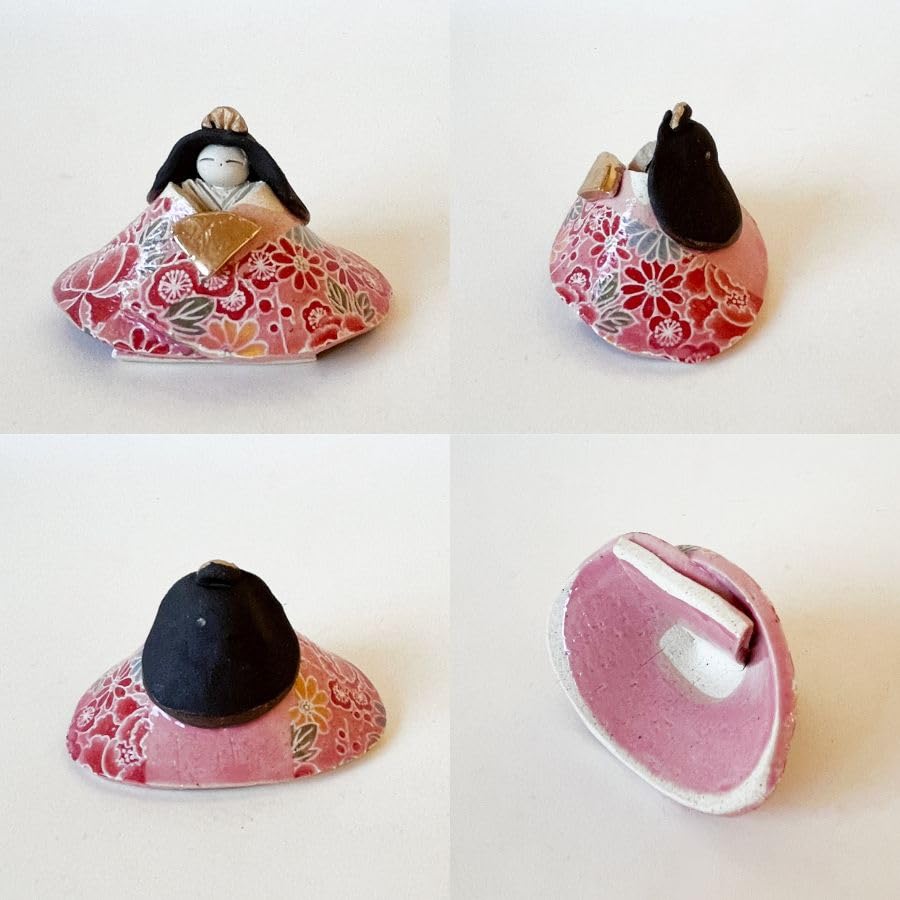 Toyoda Kiln Hina Dolls, Japanese Pattern, Imperial Couple Set, Compact, for Hina Matsuri (Girls' Festival), Peach Festival, Interior Decor, Mino Ware