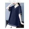Short-sleeved Shirt for Women Summer New Plus Size Women's High-end Ethnic Style Chiffon Shirt Top