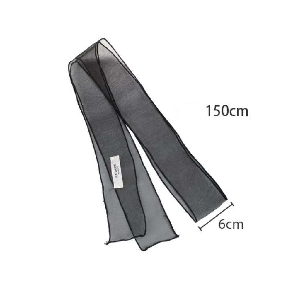 Y2K Silk Scarf Thin Organza Headscarf Decorative Long Skinny Scarf  Beach