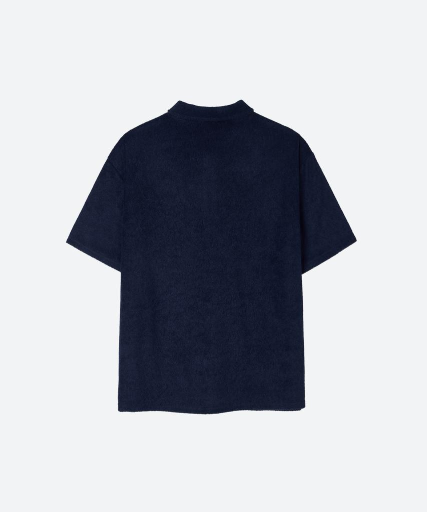 MOONSUN M.C Unisex, Logo Terry Polo Shirt / Navy