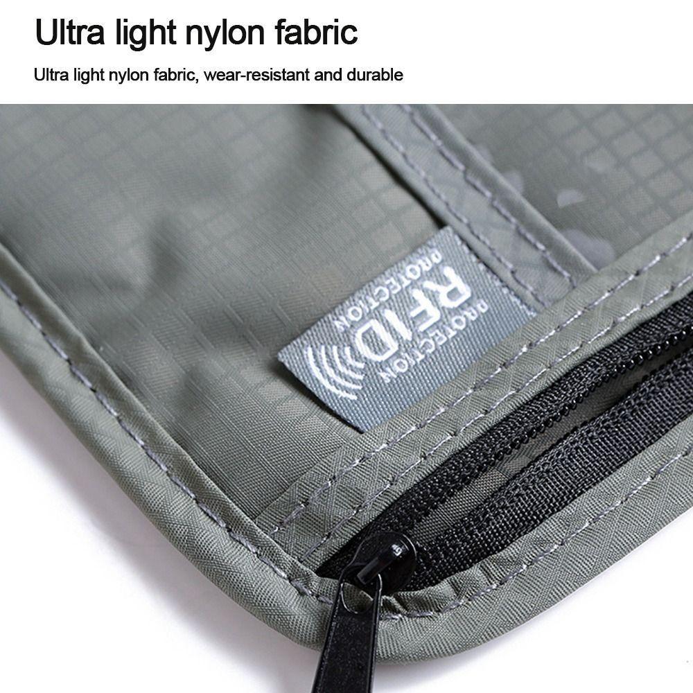Unisex Nylon RFID Passport ID Bag Waterproof Multi-Functional Document Pouch ID Credit Card Holder Travel
