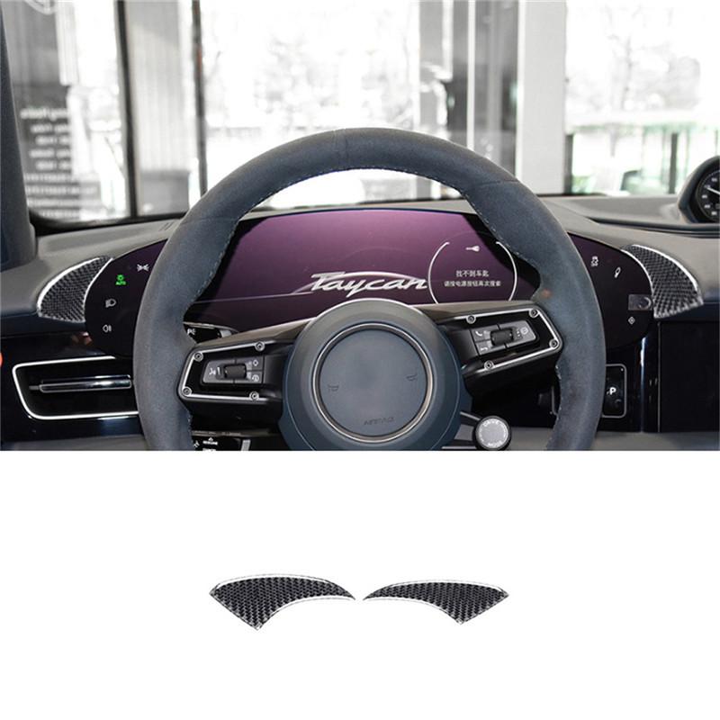 Black Car Interior Decoration Protection Carbon Fiber Sticker For Porsche Taycan 2019-2025 Auto Styling Accessories