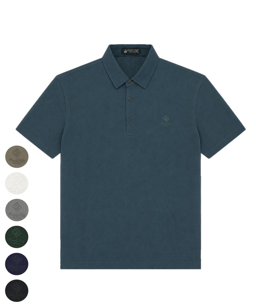 BHPOLOCLUB Men'S Cooling Seersucker Jacquard Pk T-Shirt 6 Colors Ts269