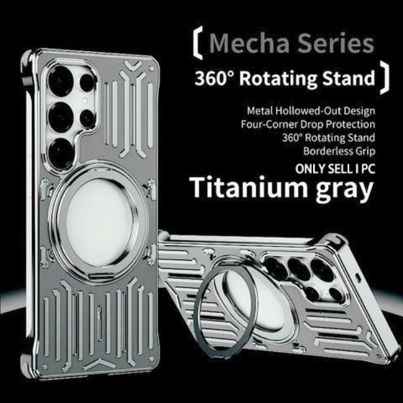 For Samsung Galaxy S25 S24 S26 Ultra Metal Aluminum Alloy Magnetic 360° Bracket Case Quick Cooling Heat Dissipation Cover.