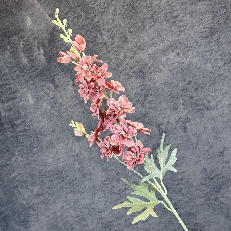 2 Główki 50cm Sztuczny Flokowany Kwiat Ostróżki Dekoracja Ślubna Domowa Fetionzi Sztuczny Dekor Rekwizyty Fotograficzne Sztuczny Kwiat