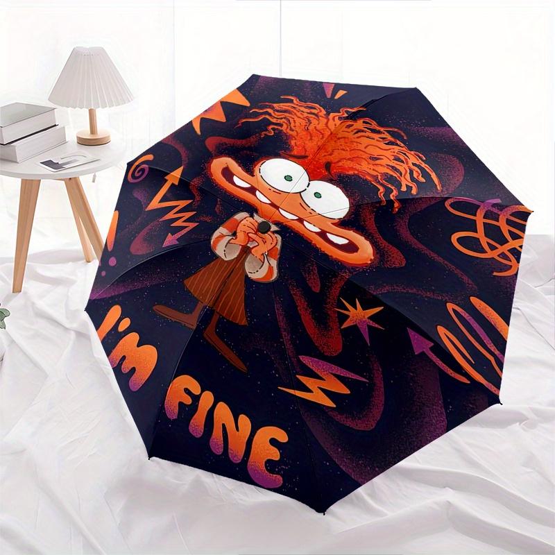 

Inside Out 2 Theme Automatic Compact Folding Cute Umbrella - Portable and Durable, 8-Bone Iron Umbrella for All Weather0707092