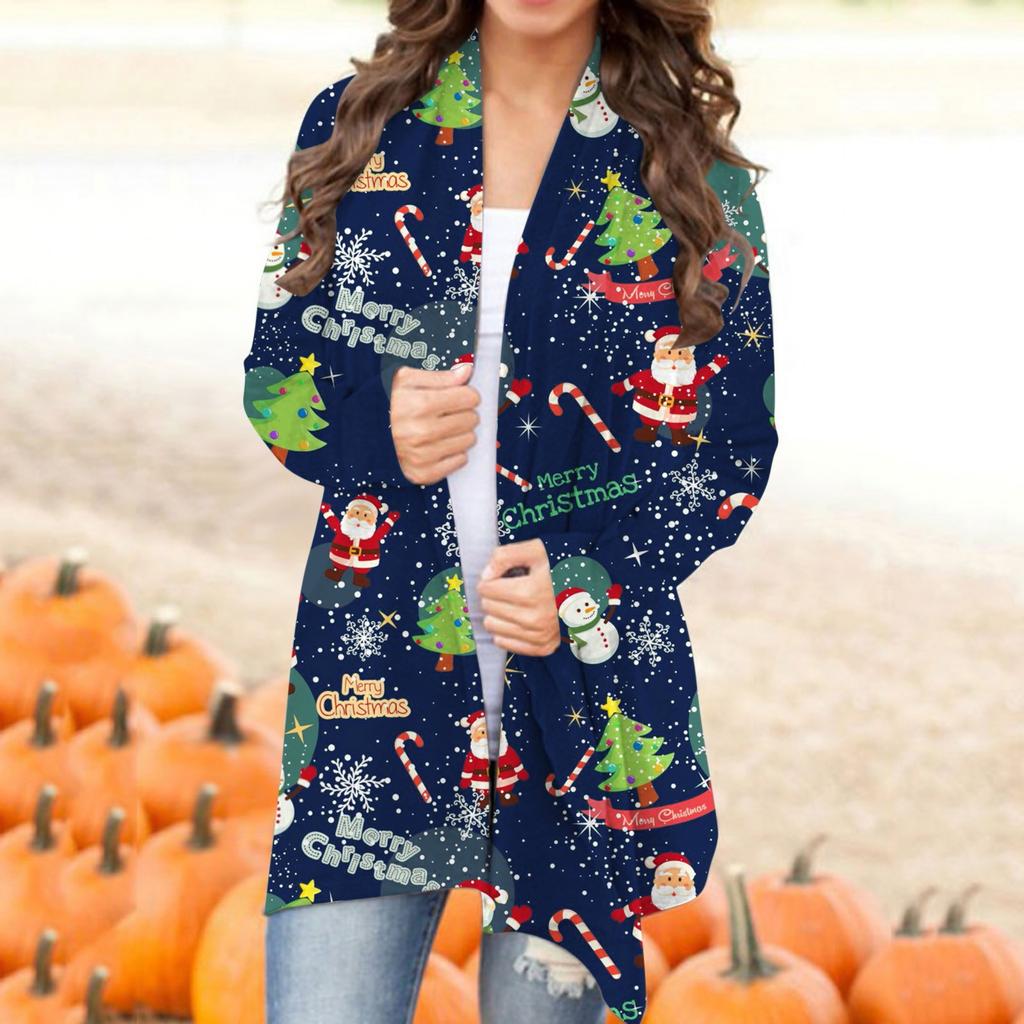 Women's Cardigan Coat,Christmas Cardigan Open Front Long Sleeve Sweater Coat Casual Jacket
