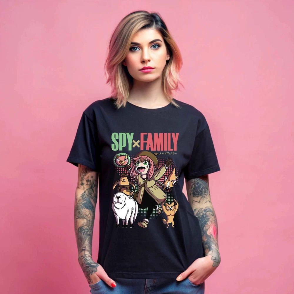 Anime SPY X FAMILY NEW Unisexga Tshirt LoidyorAnya Black T Shirt S