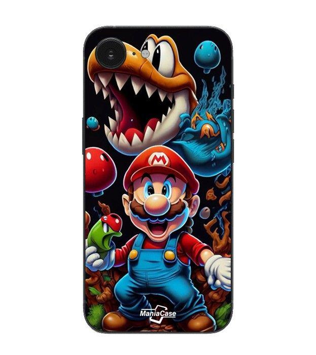 Custodia Maniacase Per Iphone 16E super mario bros film nero