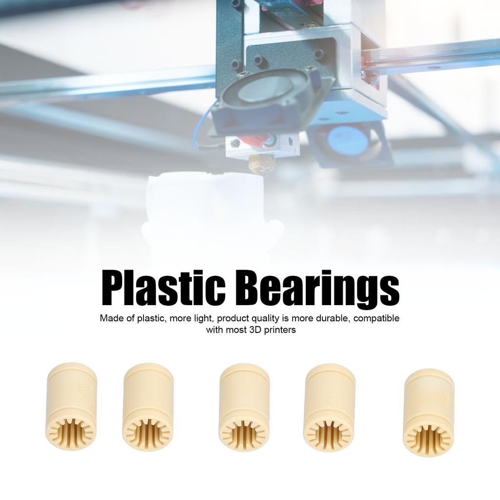 5Pcs Plastic Bearings Solid Durable Linear Exercise More Lightweight Bearing Shafts for 3D Printer M10uu