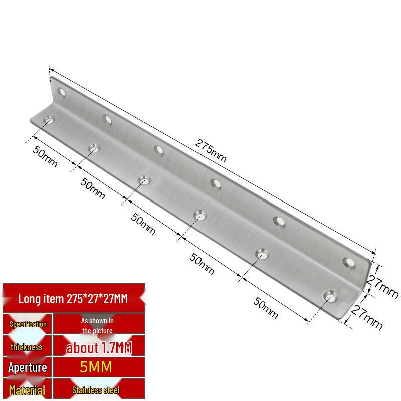 Thick Stainless Steel 90° Angle Bracket for Furniture Fastening