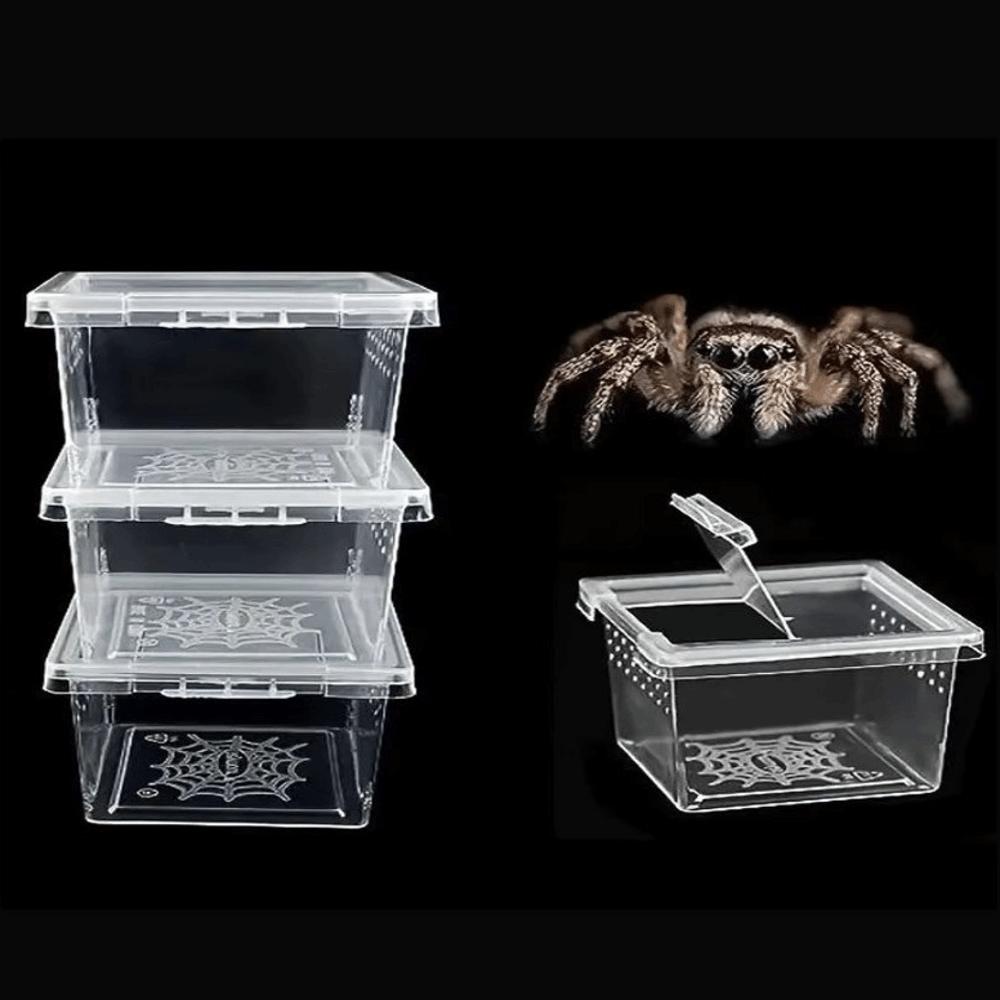 Transparente Kunststoff Reptilien-Lebensbox Insektenzucht Futterfütterung Eidechsenzuchtbox Baumbewohnend Ausbruchsicher Reptilienhabitat