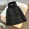 New cotton-padded clothes women's medium and long hooded cotton-padded clothes, thickened and thin cotton-padded jackets, drawstring waist jackets