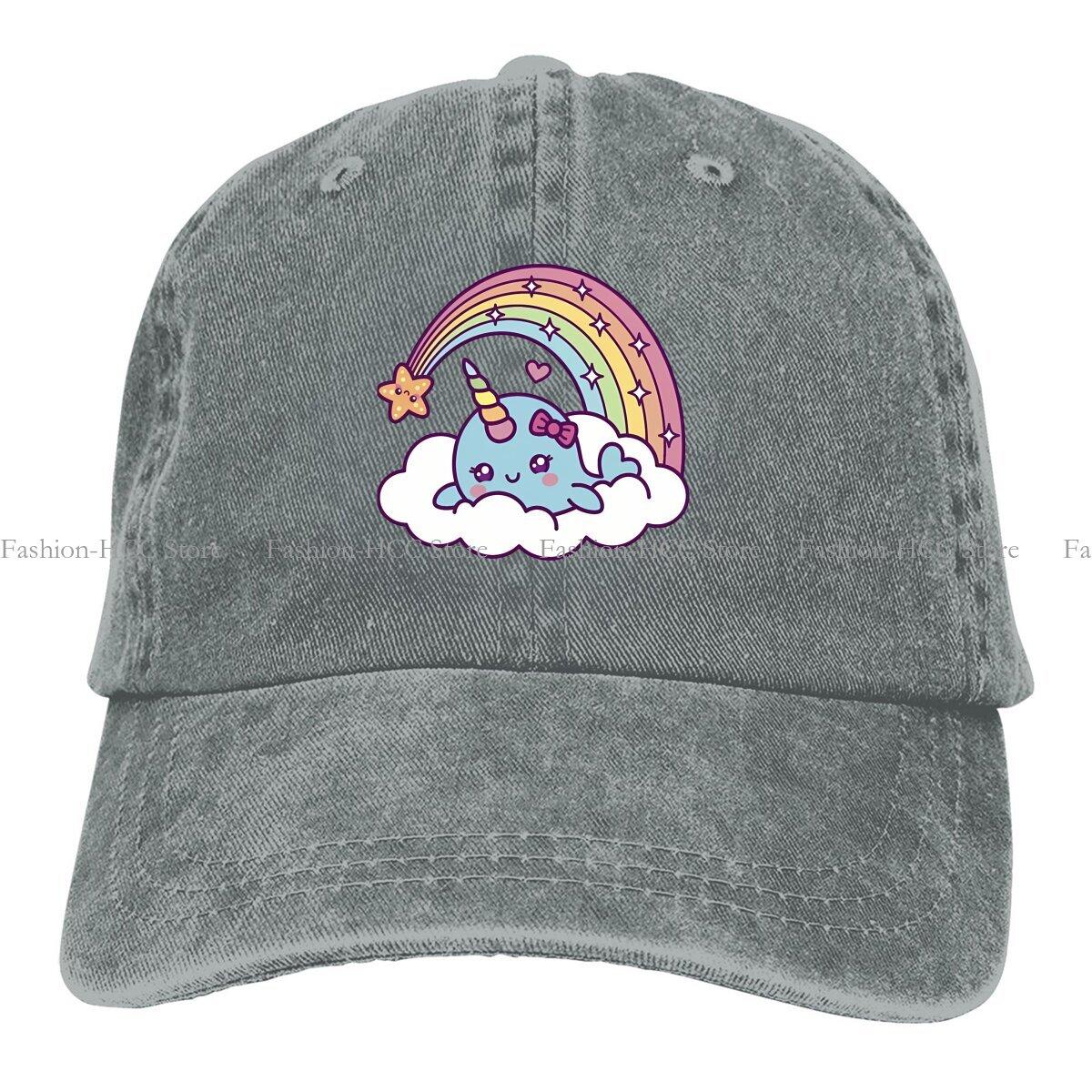 Unicorn Girl Dreams On Cloud With Rainbow Baseball Cap Unisex Hats Women Visor Protection Snapback Narwhal Caps One Size