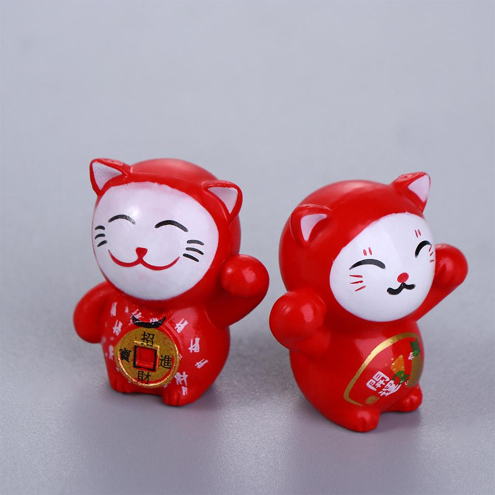 Lucky Cats Feng Shui Micro Landscape Figurine Miniatures Fairy Garden Decor Dollhouse Ornament