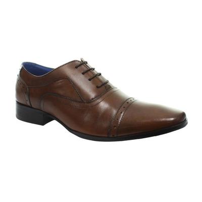 Mens 4 Eyelet Punched Cap Leather Oxford Shoes