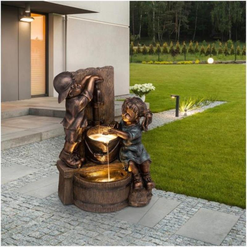 Indoor/Outdoor Fountain Statue Resin Garden Sculpture Courtyard Art Decoration