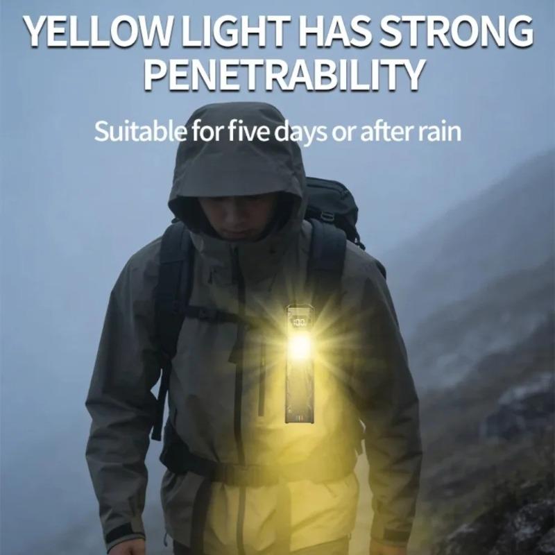 Multi-function EDC LED Flashlight Ultra Thin Mini Pocket Torch with Real Time Power Display Handy Light for Inspection