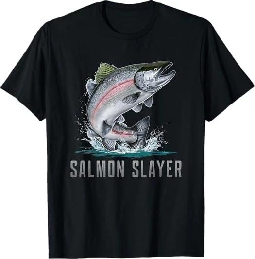 Men s and Women s T-shirts NEW LIMITED Salmon Slayer Fishing Design Best Gift Idea Tee T-Shirt S-3XL XL