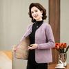 Middle-aged and Elderly Women's Clothing Fleece-lined Warm Winter Cotton Jacket Mother's Thickened Padded Coat, Close-fitting Inner Lining Jacket