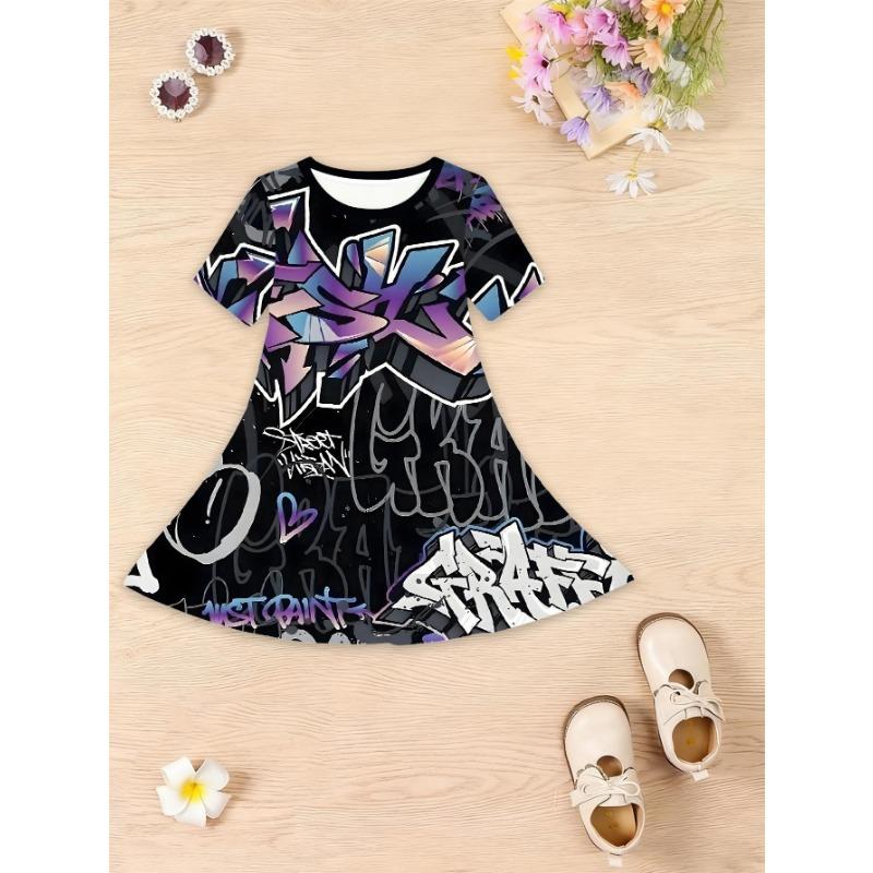 

Girls Dress, Suitable for Both Parties and Daily Wear, Sweet Princess Dress, Lightweight Spring and Summer Outfit, Easy Hand-wash Care, Casual Style, 110