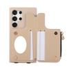 Zipper Cards Holder Leather Wallet Ring Makeup Mirror Case For Samsung Galaxy S24 Ultra S23 Plus S22 A15 A35 A55 A05 A25 Cover