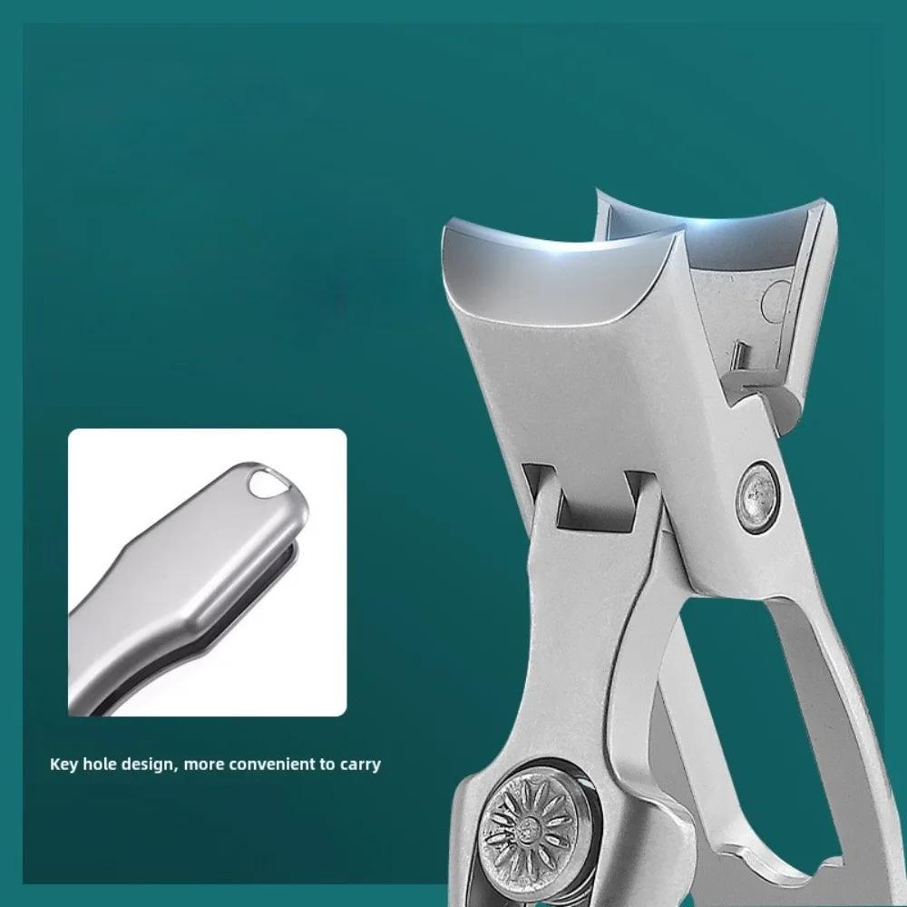 Tragbarer Nagelknipser, ultra-scharfer Fingernagelknipser, Zehennagelschere aus Edelstahl, breite Backenöffnung, Spritzschutz für die Maniküre