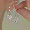 High-end Purple Golden Foil Crystal Ball Earrings For Women Fashionable Personalized Daily Accessory Party Jewelry Birthday Gift