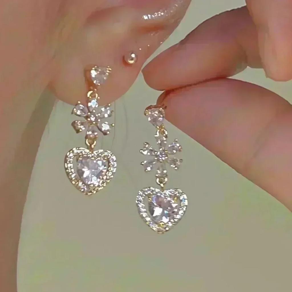 High-end Purple Golden Foil Crystal Ball Earrings For Women Fashionable Personalized Daily Accessory Party Jewelry Birthday Gift