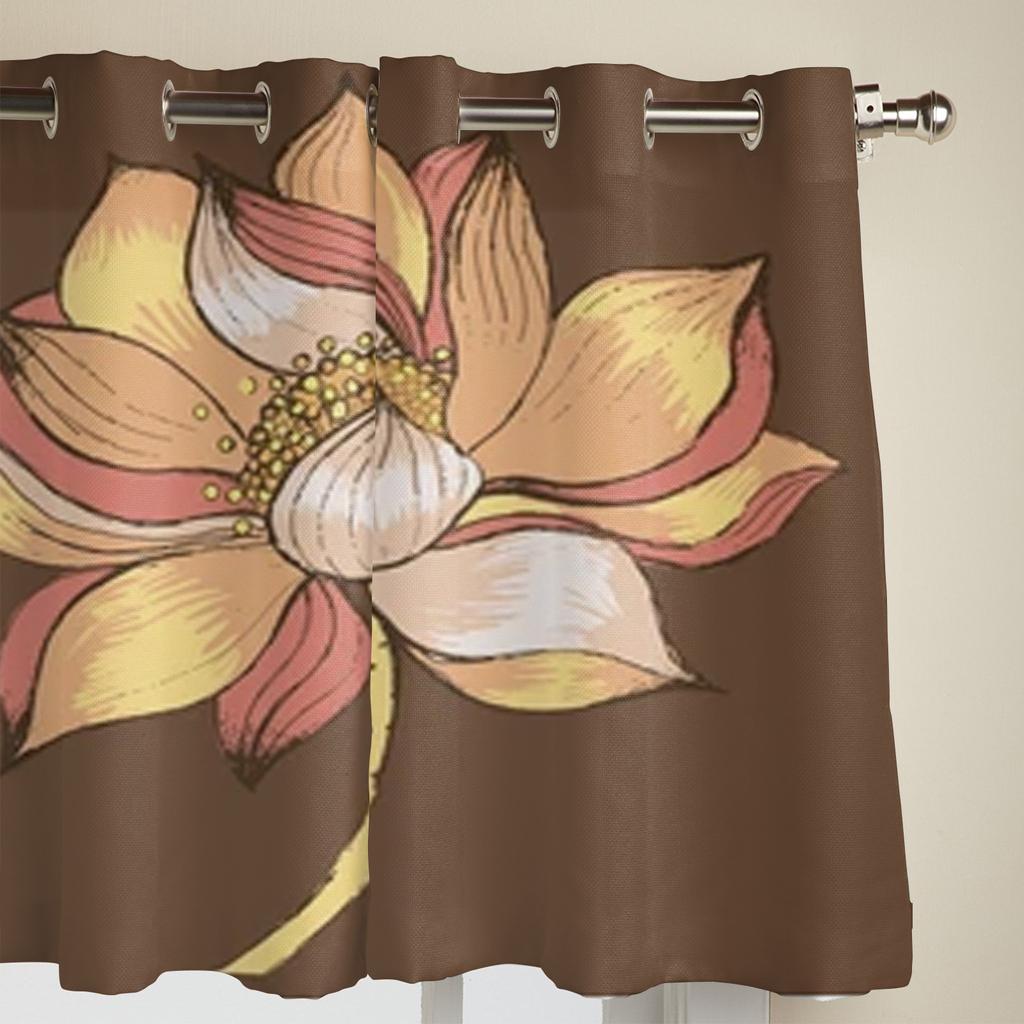 Beautiful Oriental Flower Window Curtains For Living Room Luxury Bedroom Decor Drapes Kitchen Window Treatments Curtains