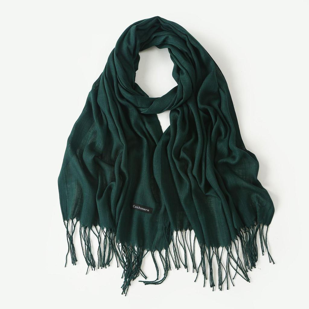 Trendy Niche Silk Scarf: Bamboo Yarn Tassel Shawl for Women