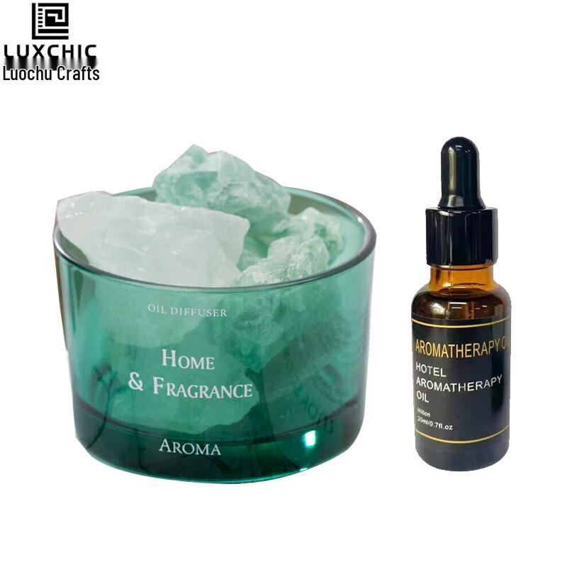Luxchic Green Crystal Flameless Aroma Diffuser Set