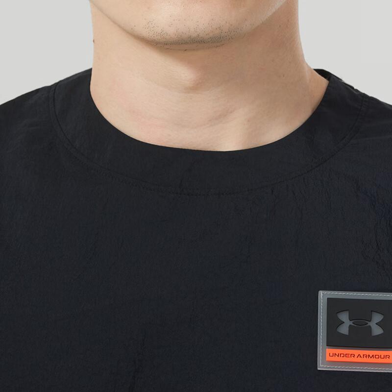 Under Armour Loose Fit Quick Dry Comfortable American Sweatshirt Men Sweatshirt Black Gray 1366217-002
