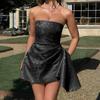 Summer Elegant Temperament Evening Dress Women Sleeveless Off the Shoulder Sexy Tube Mini Robe Vestidos