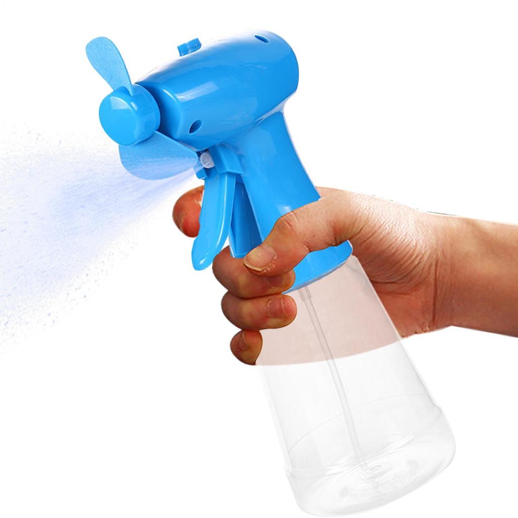 Handheld Fan with Water Spray Misting Fan Manual Misting Fan Battery Operated Fan Water Bottle Sprayer Summer