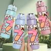 1PC Its My 7th Birthday Hearts 750ml Color Plastic Sports Water Bottle Leakproof Flip Straw Lid Suitable for Sports Office Home Use
