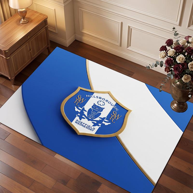 Tappeto in Cristallo di Velluto con Stampa del Sheffield Wednesday Football, Comodo Assorbente d'Acqua Antiscivolo per Pavimenti Interni