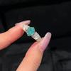 Vintage Fresh Style Paraiba White Fritillaria  Rings For Women Sweet Mint Emerald Wedding Ring Light Luxury Jewelry