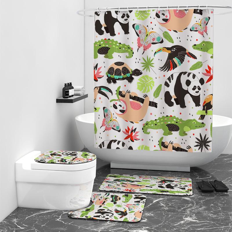 

Мультфильм цифровая печать занавеска для душа занавеска для ванной комнаты брезентовая занавеска для душа W90cm*L180cm