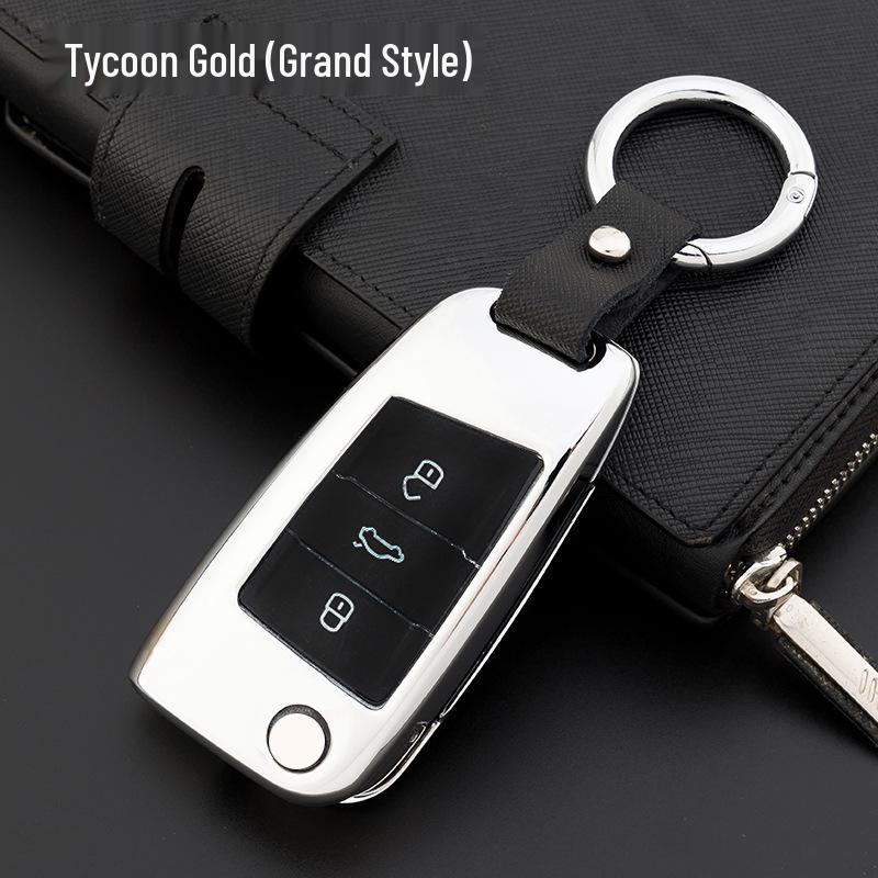 Fits Volkswagen New Passat 2017/18, Magotan B8, Tiguan L; Genuine Leather Car Key Cover