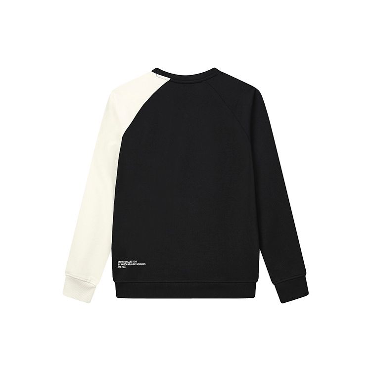 FILA X MIHARA YASUHIRO Loose Color Block Logo Casual Pullover Long Sleeve Sweatshirt Men sweatshirt Black F11M243205F-BK