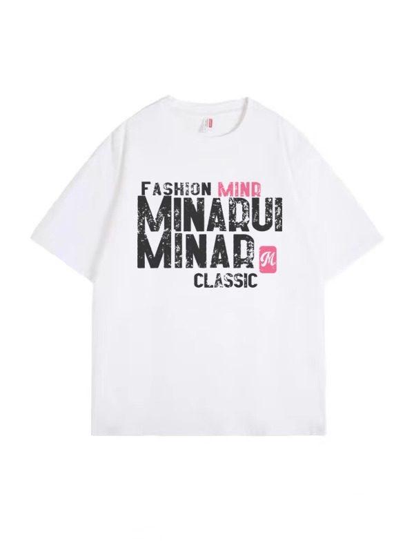 Retro Black Summer High Street Plus Size Loose Cotton T-Shirt for Women